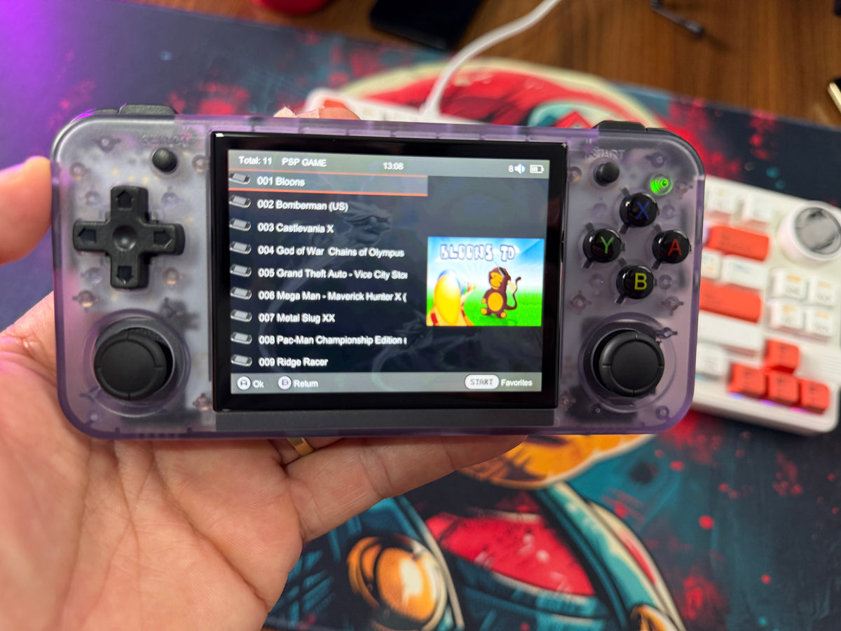 VIDEO GAME PORTATIL RETRÔ ANBERNIC RG35XX H TELA IPS 3.5 DUPLO ANALOGICO WI-FI BLUETOOTH HDMI 64GB