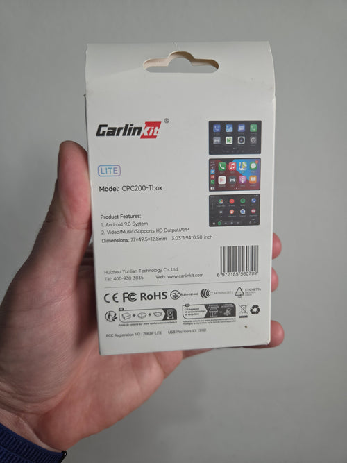 ADAPTADOR PARA CENTRAL MULTIMÍDIA CARLINKIT CPC200-TBOX LITE CARPLAY AI BOX ANDROID 4-32GB