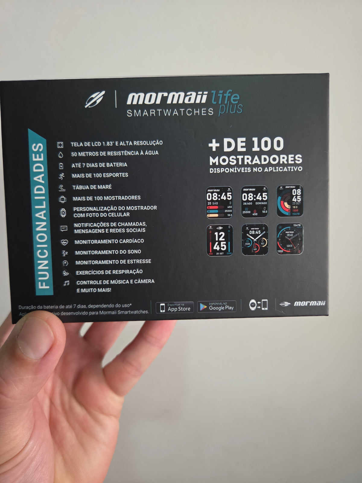 SMARTWATCH MORMAII LIFE PLUS MOLIFE2AA8P PRETO COM PULSEIRA EXTRA LARANJA