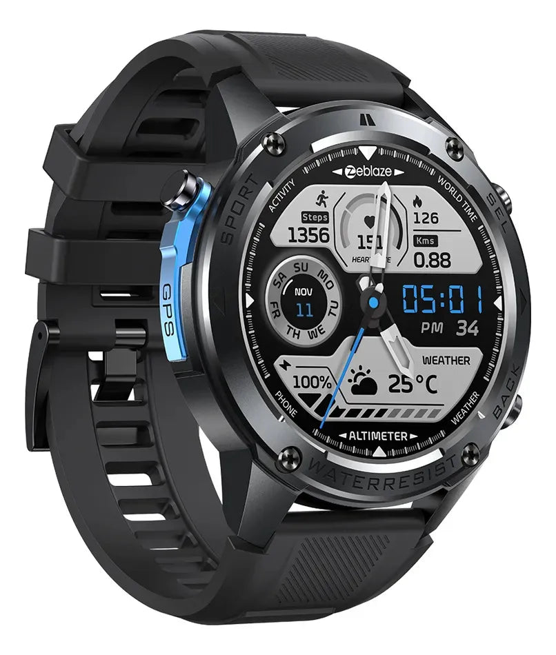 Smartwatch ZEBLAZE STRATOS 2 ULTRA ⌚ Tela AMOLED, GPS, cor Preto, NOVO