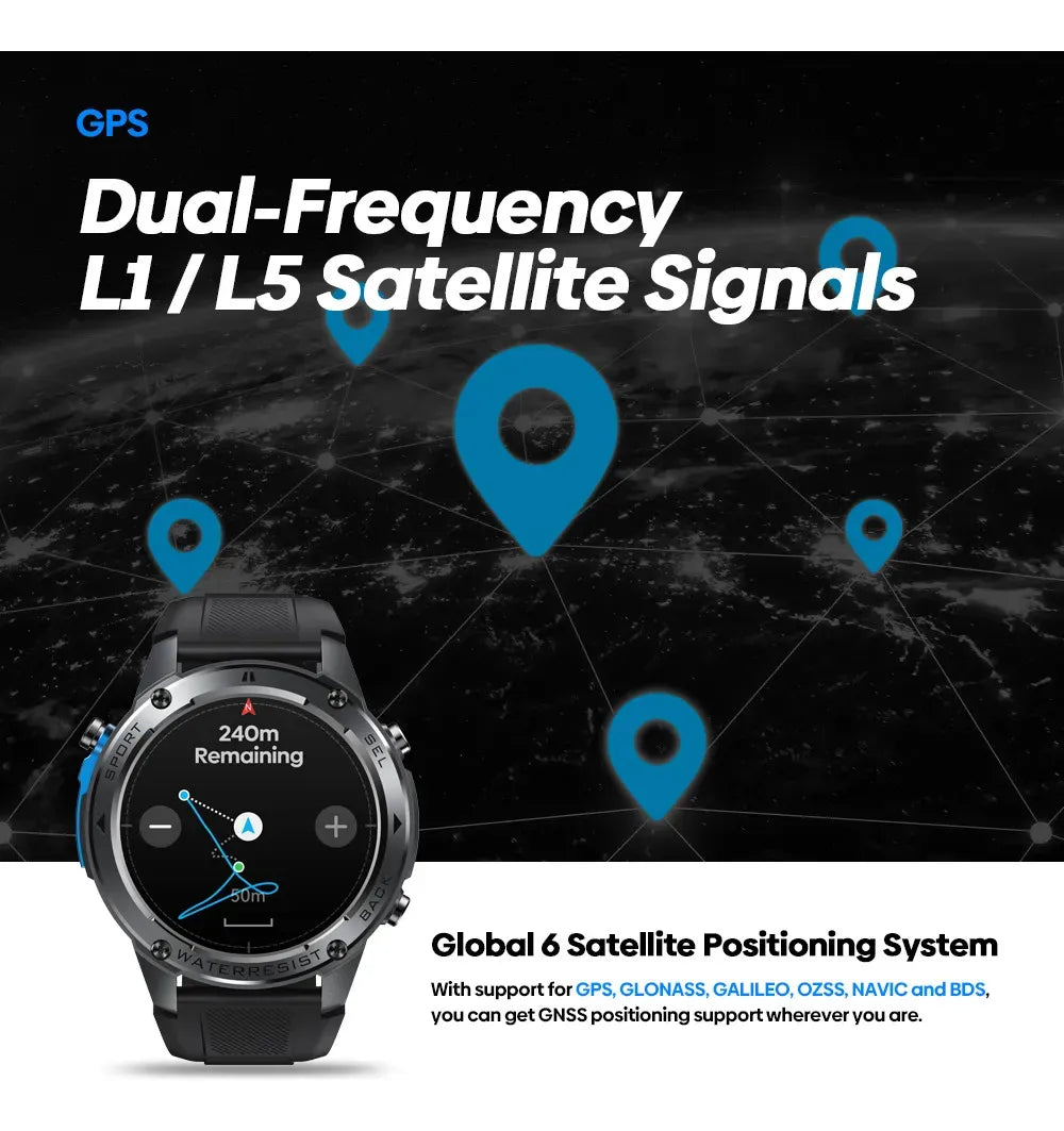 Smartwatch ZEBLAZE STRATOS 2 ULTRA ⌚ Tela AMOLED, GPS, cor Preto, NOVO