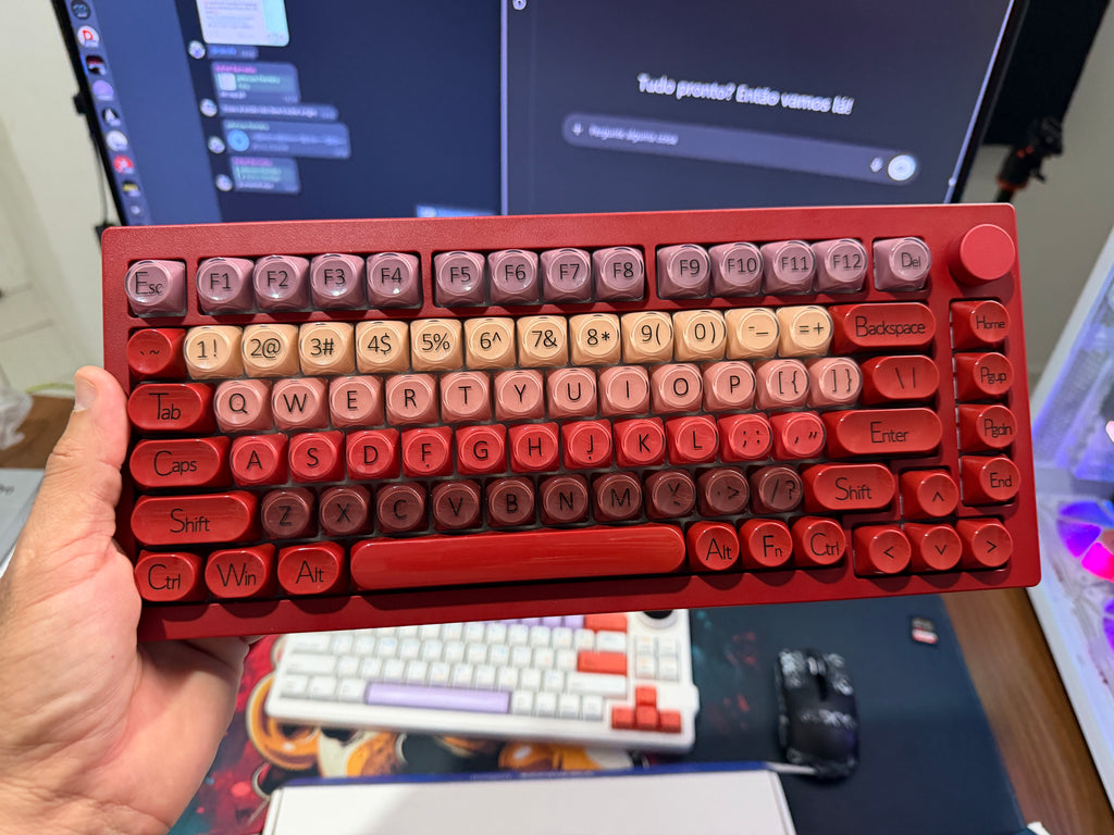 TECLADO MECÂNICO Veekos K75 – 75%, RGB, HOT SWAP E GASKET COM KNOB!