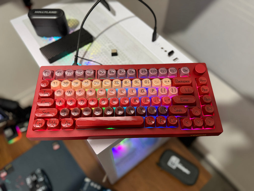 TECLADO MECÂNICO Veekos K75 – 75%, RGB, HOT SWAP E GASKET COM KNOB!