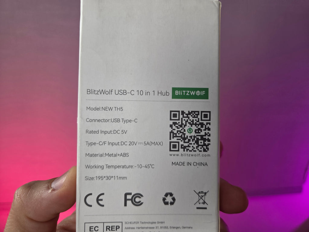 HUB USB-C 10 EM 1 BLITZWOLF BW-TH5 DOCKING STATION