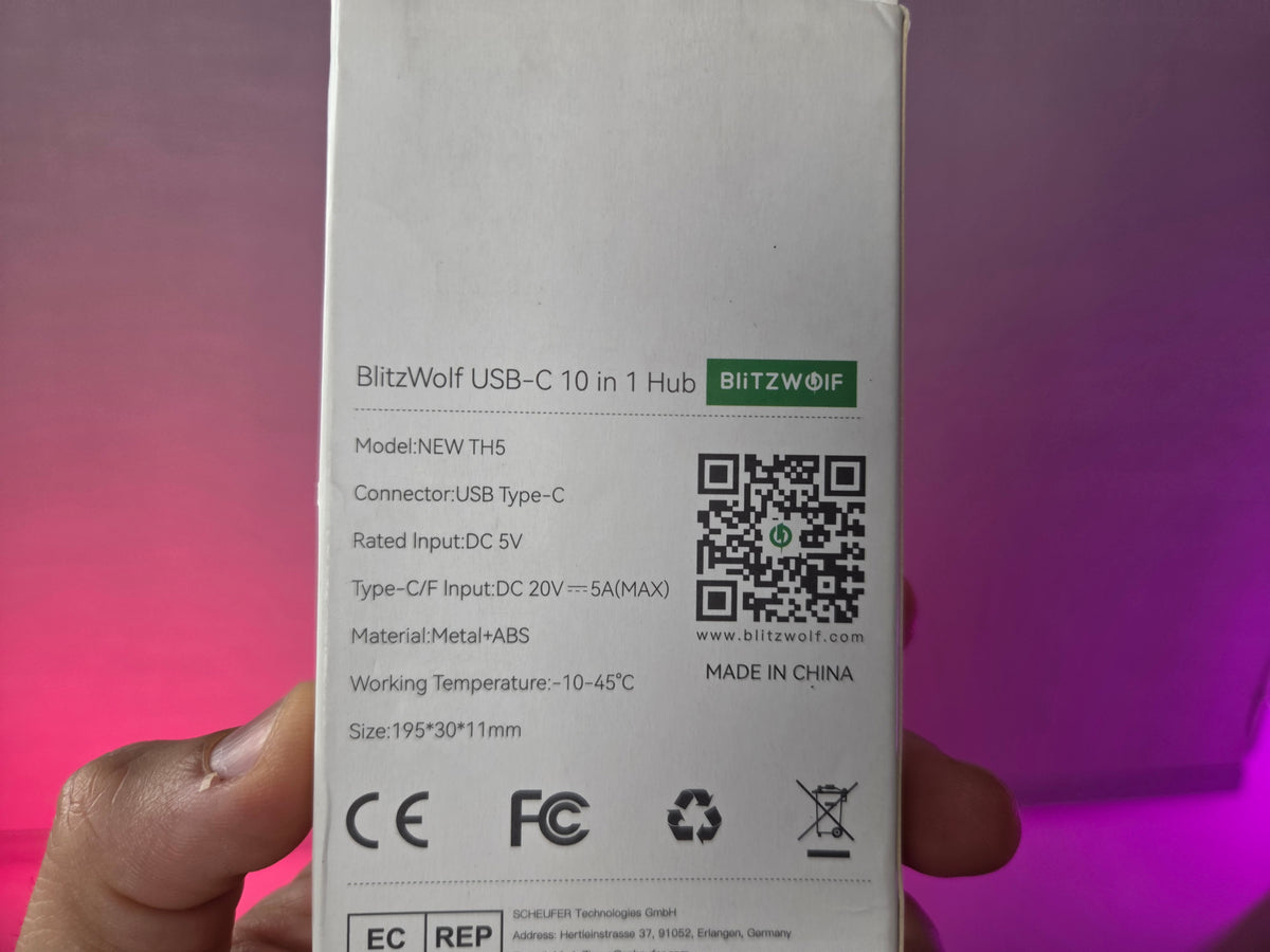 HUB USB-C 10 EM 1 BLITZWOLF BW-TH5 DOCKING STATION