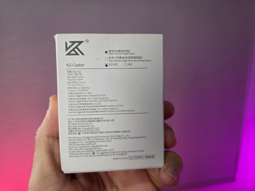 FONE DE OUVIDO INTRA-AURICULAR KZ CASTOR MONITOR DE ÁUDIO