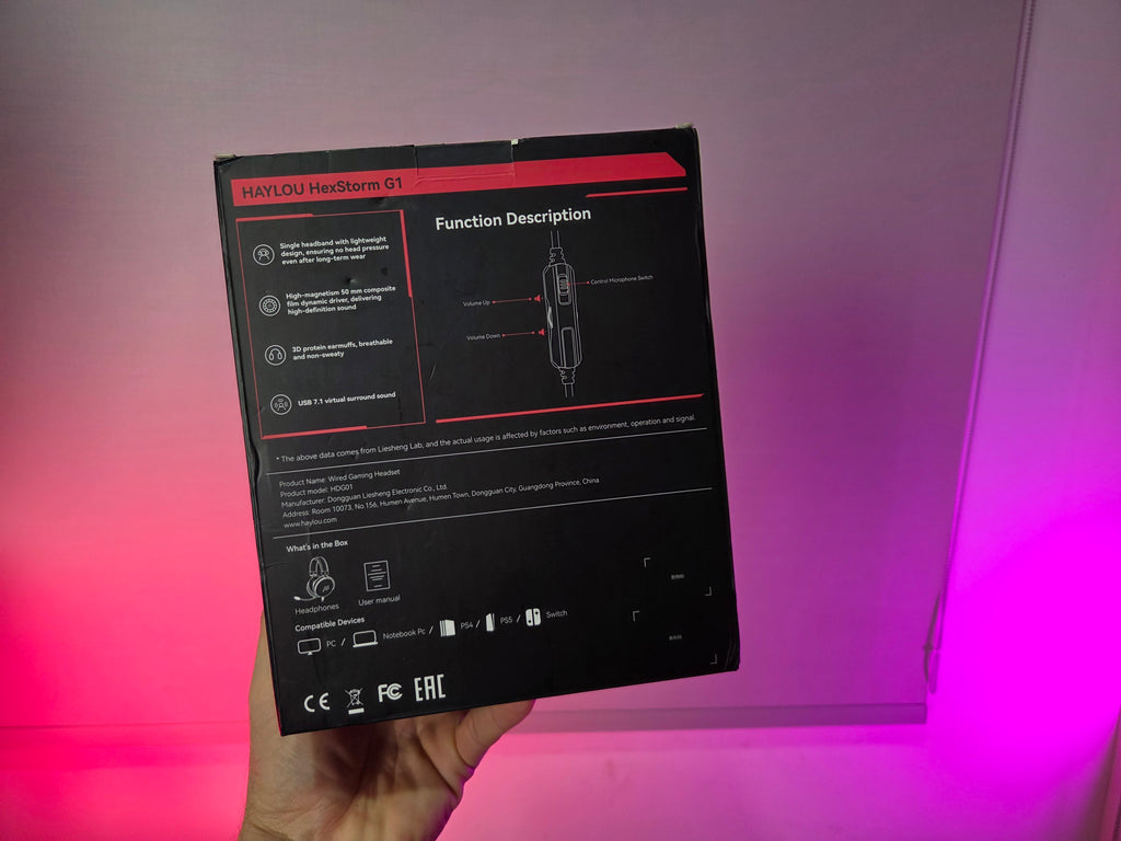 HEADSET GAMER HAYLOU HEXSTORM G1 SOM SURROUND 7.1